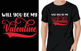 conception de t-shirt saint valentin vecteur