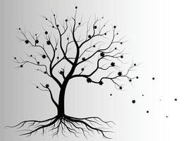 arbre de branche noire ou ensemble de silhouettes d'arbres nus. illustrations isolées dessinées à la main. vecteur