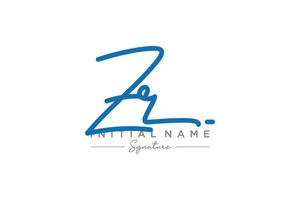 vecteur de modèle de logo de signature zr initial. illustration vectorielle de calligraphie dessinée à la main.