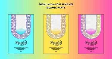 ensemble de modèles de publication de médias sociaux carrés pour le ramadan kareem et bon pour et bon pour une autre fête islamique vecteur
