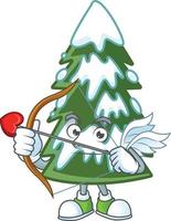 dessin animé de neige de sapin de noël vecteur