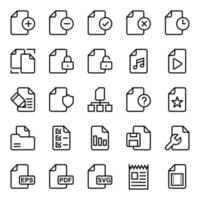 icônes de contour pour les fichiers. vecteur