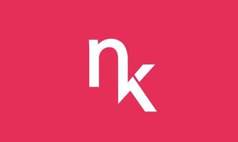 alphabet lettres initiales monogramme logo nk, kn, n et k vecteur