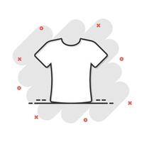 icône de t-shirt dans le style comique. illustration de vecteur de dessin animé de vêtements décontractés sur fond blanc isolé. concept d'entreprise d'effet d'éclaboussure d'usure de polo.