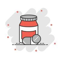 icône de bouteille de pilules dans un style plat. illustration vectorielle de médicaments sur fond blanc isolé. concept d'entreprise de pharmacie. vecteur