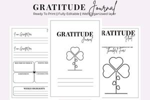 journal de gratitude intérieur kdp vecteur