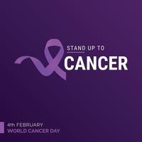 résister à la typographie du ruban de cancer. 4 février journée mondiale contre le cancer vecteur