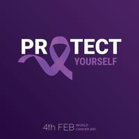 protégez-vous de la typographie du ruban. 4 février journée mondiale contre le cancer vecteur