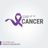 résister à la typographie du ruban de cancer. 4 février journée mondiale contre le cancer vecteur