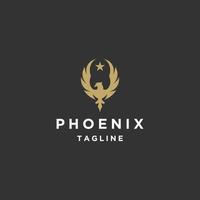 modèle de conception d'icône logo phoenix vecteur plat