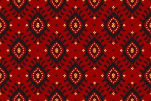 art abstrait motif rouge ikat. motif harmonieux d'ikat ethnique géométrique en tribal. style américain et mexicain. vecteur