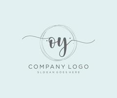 initiale oy logo féminin. utilisable pour les logos nature, salon, spa, cosmétique et beauté. élément de modèle de conception de logo vectoriel plat.