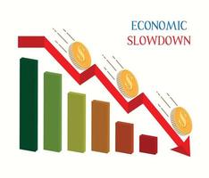 ralentissement économique décroissance vecteur