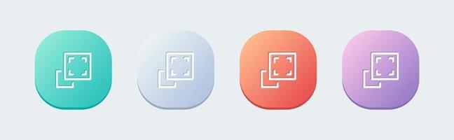 icône de ligne plein écran dans un style design plat. illustration vectorielle de signes multimédias. vecteur