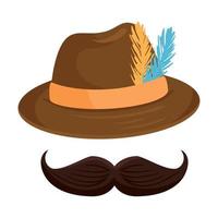 chapeau oktoberfest avec dessin vectoriel moustache