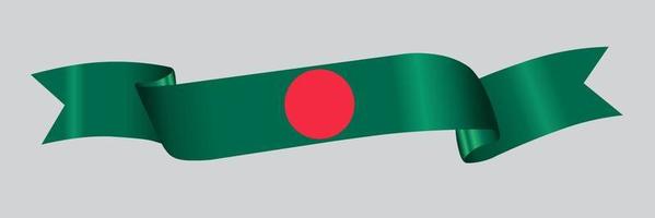 drapeau 3d du bangladesh sur ruban. vecteur