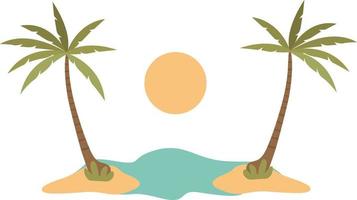 palmiers isolés sur fond blanc. conception de palmiers pour affiches, bannières et matériel promotionnel. illustration vectorielle. modèle d'affiche de fête de vacances d'été. été tropical palmiers clip-a vecteur