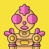 illustration vectorielle de robot en couleur et mignon vecteur