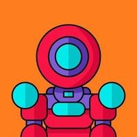 illustration vectorielle de robot en couleur et mignon vecteur