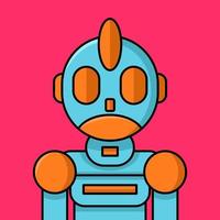 illustration vectorielle de robot en couleur et mignon vecteur