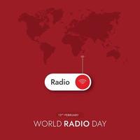 publication sur les réseaux sociaux de la journée mondiale de la radio vecteur