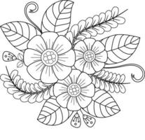 coloriage floral mehndi pour adulte vecteur