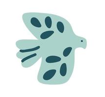 scandi colombe oiseau moderne abstrait doodle boho illustration. carte postale artisanale scandinave de style ethno nordique. bon pour carte de voeux, anniversaire, affiche ou livre pour enfants vecteur