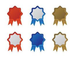icône de médaille sertie de rubans colorés. design minimaliste plat. illustration vectorielle isolée sur fond blanc. vecteur
