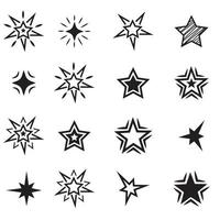icônes étoiles. étoiles scintillantes. scintille, éclat brillant. symboles de vecteur de noël isolés