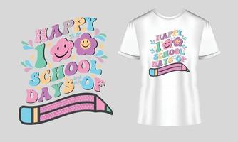 joyeux 100 jours d'école t-shirt vecteur de conception de t-shirt. conception de t-shirt 100 jours