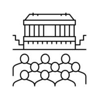 illustration vectorielle de l'icône de la ligne de la grèce antique de théâtre vecteur