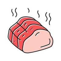illustration vectorielle d'icône de couleur de viande fumée vecteur
