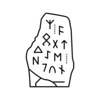 illustration vectorielle de l'icône de la ligne viking en pierre runique vecteur