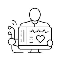 illustration vectorielle de l'icône de la ligne de contrôle de santé de l'électrocardiogramme vecteur