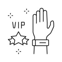bracelet vip pour l'illustration vectorielle de l'icône de la ligne du visiteur de concert vecteur