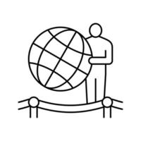 globe planète terre ligne icône illustration vectorielle vecteur