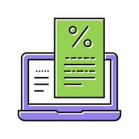 illustration vectorielle de l'icône de couleur des conseils de paiement hypothécaire internet vecteur