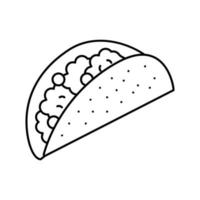 illustration vectorielle de l'icône de la ligne de nourriture taco vecteur