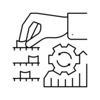 illustration vectorielle de l'icône de la ligne d'analyse et d'optimisation vecteur