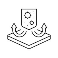 illustration vectorielle de l'icône de la ligne des propriétés des tissus antibactériens vecteur