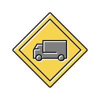 camion route signe couleur icône illustration vectorielle vecteur