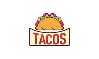 taco mascotte dessin animé vecteur icône illustration. mignon, taco, gosse, caractère, à, cloche