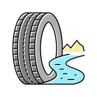 terrain de boue pneus couleur icône illustration vectorielle vecteur