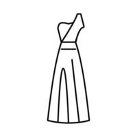 robe de mariée asymétrique ligne icône illustration vectorielle vecteur