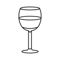 boisson vin verre ligne icône illustration vectorielle vecteur