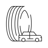 illustration vectorielle de l'icône de la ligne des pneus passagers vecteur