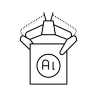 portant la production d'aluminium dans l'illustration vectorielle de l'icône de la ligne de l'usine vecteur
