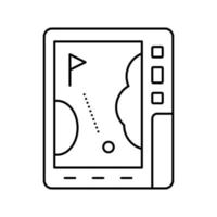 illustration vectorielle de l'icône de la ligne de jeu de golf de l'appareil gps vecteur