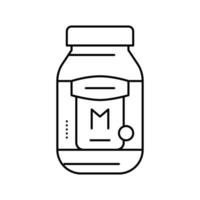 bouteille de mayonnaise sauce alimentaire ligne icône illustration vectorielle vecteur