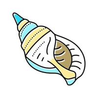 escargot mer coquille plage couleur icône illustration vectorielle vecteur